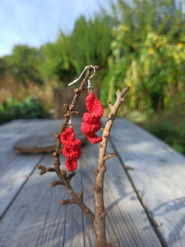 Boucles d'oreilles "Spirale" - Rouges